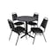 Cain Cain Round Table & Chair Set, Wood, Metal, Vinyl Top, Grey TB30RNDGY29BK - alternate 1